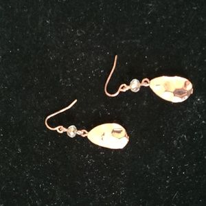 Premier Designs pounded metal, Copper dangle earrings